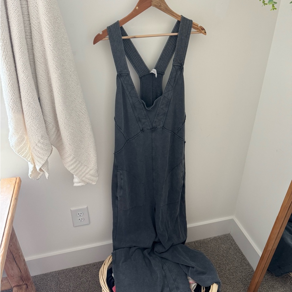 Daily Practice by Anthropologie Dark Gray Sleeveless Jumpsuit